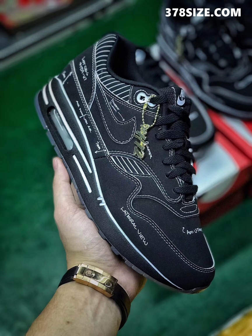 H12 나이키 에어맥스 1 검흰 스케치 투 쉘프