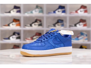 H12 나이키 x 클롯 에어포스 1 로우 블루 실크 555088-028