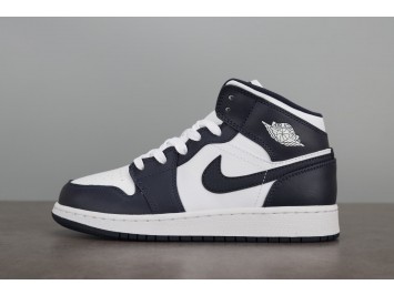 조던 1 미드 화이트 메탈릭 골드 옵시디언 554725-174