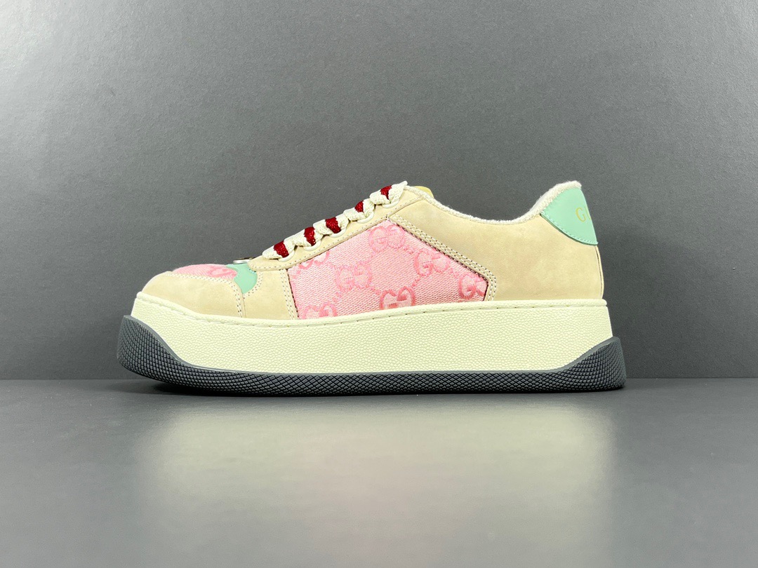 (W) 구찌 스크리너 스니커즈 핑크 GG 캔버스 750633-FAB4C-5644
