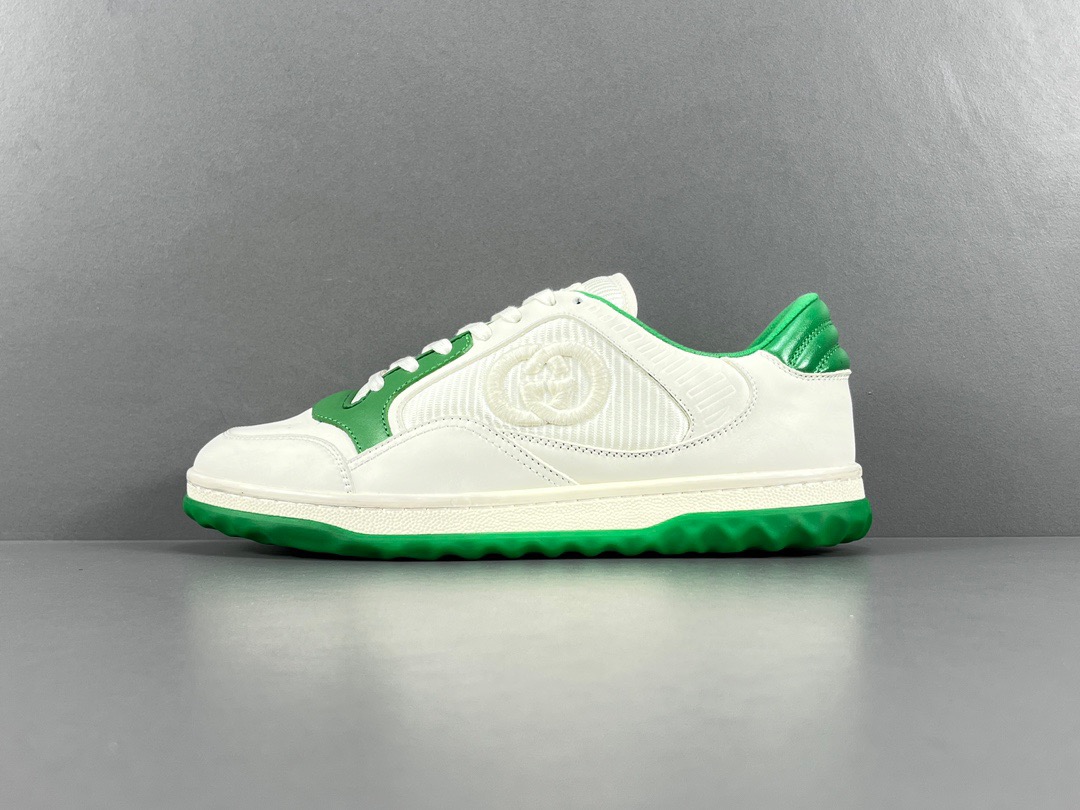 GOD 구찌 맥80 스니커즈 오프 화이트 그린 레더 749896-AAB79-9148