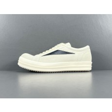 OG 릭 오웬스 룩소르 스웨이드 빈티지 스니커즈 밀크 화이트 블랙 02C7897