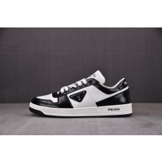 R 프라다 다운타운 레더 스니커즈 화이트 블랙 2EE364
